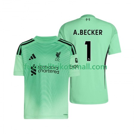 Fußballtrikots Liverpool Alisson Becker 1 Torwart 2025-2026 Kurzarm Heimtrikotsatz kaufen
